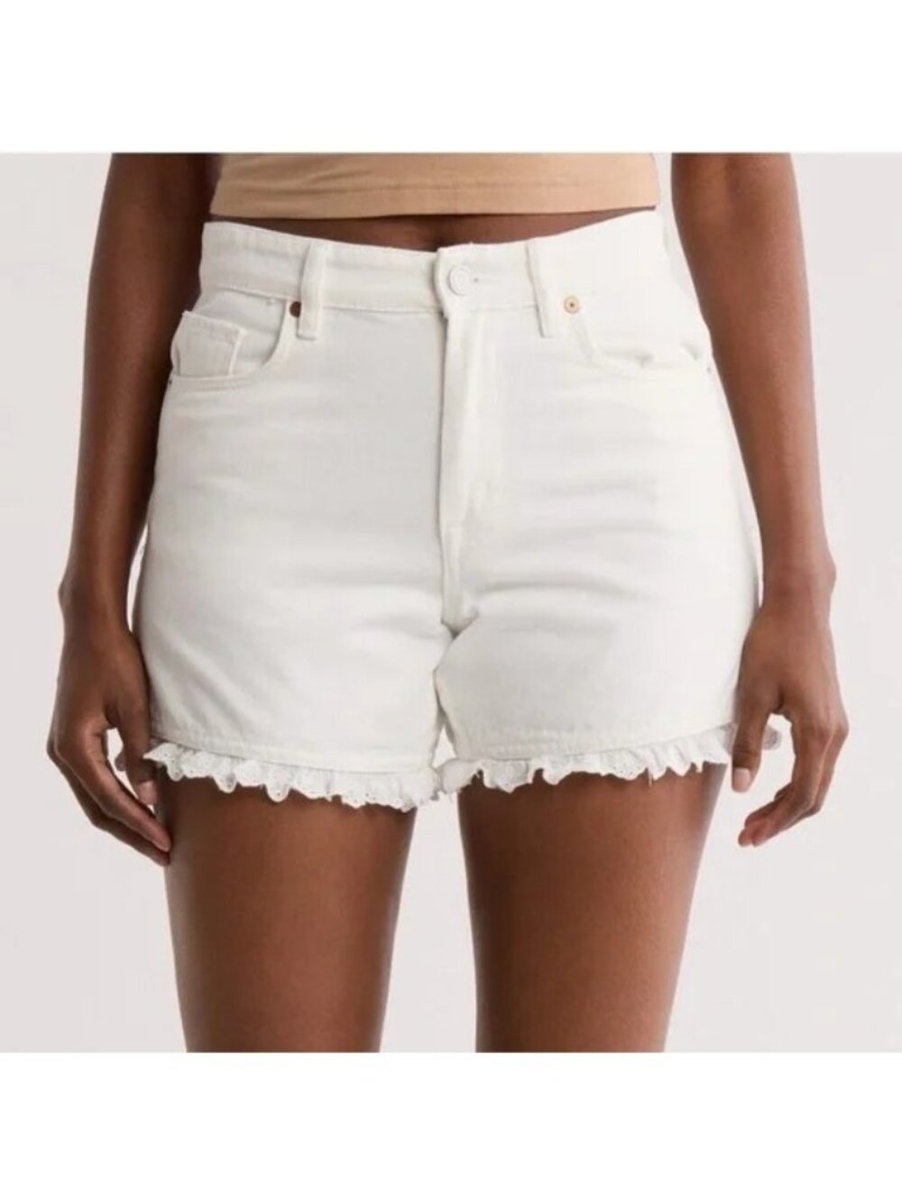 BLANKNYC Eyelet off white Lace Denim Shorts size 25